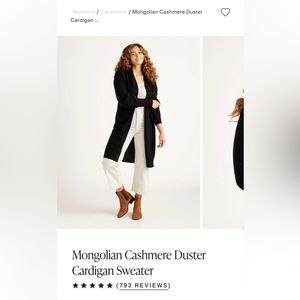 Quince cashmere duster cardigan black size small